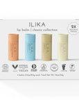 ILIKA Lip Balm Organic, 100% Plant-Based, 2X Volume, Low CO2e - COSMOS Certified Organic, PETA Certified Vegan & Cruelty-Free, Biodegradable Tube 4 Pack, Classic Collection
