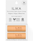 ILIKA Lip balm Organic, Vegan, Plastic-free, 100% Plant-based, 2X Volume, COSMOS Certified Organic, PETA Certified Vegan & Cruelty-Free, 2 Pack, Orange Tangerine