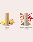 ILIKA Lip balm, Organic, 100% Plant-based, Natural Lip Treatment, COSMOS Certified Organic, PETA Certified Vegan & Cruelty-Free 2 Pack, Ginger Lemon & Almond Cardamom Rose